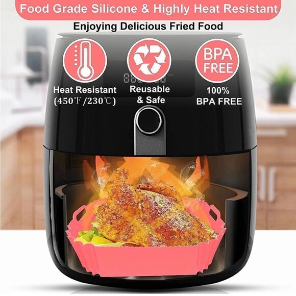 Air Fryer Silicone Pot/liners-4 total-Factory sealed - Picture 2 of 8